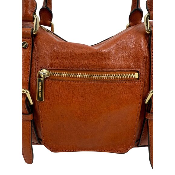 Michael Kors Luxury Burnt Orange Genuine Leather Large Slim Satchel Shoulder Bag - Picture 4 of 16
